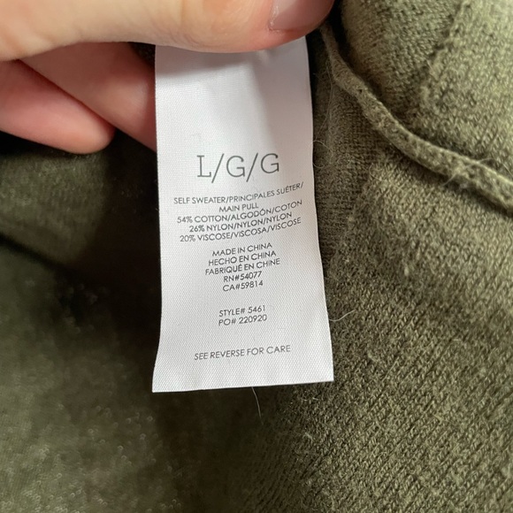 Olive Green Women's Sweater size large - Picture 2 of 5